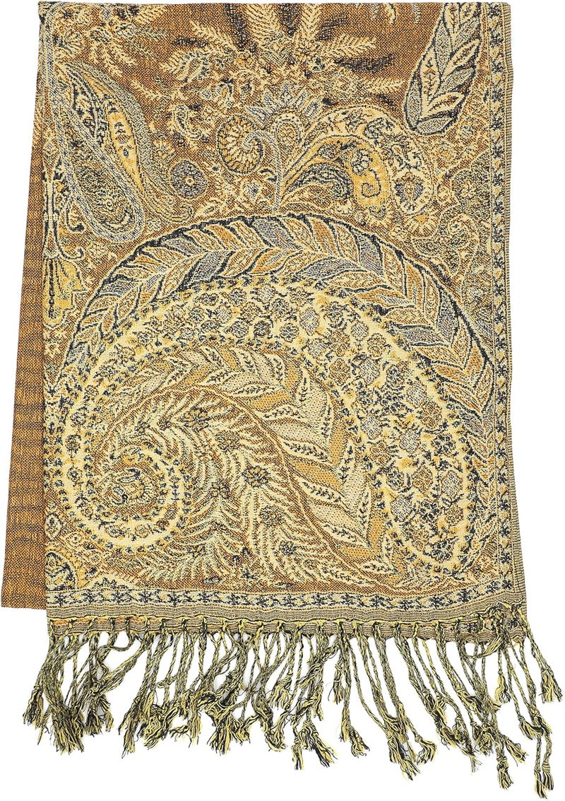 Achillea Big Paisley Pashmina Shawl Wrap for Women – Elegant Scarf for Weddings, Evening Dresses, Festivals & Daily Wear - Image 4